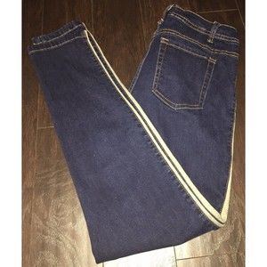 SOFT SURROUNDINGS 8x30 Racer Side Stripe Dark Wash Skinny Stretch Jeans EUC